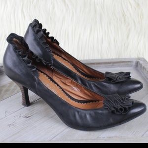 Crown Vintage Black Ruffle Heels